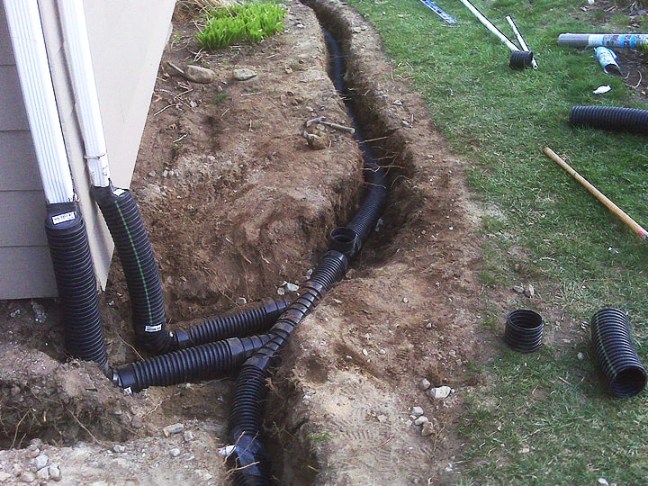 Underground Downspout Drain Service Installation in Chicago IL