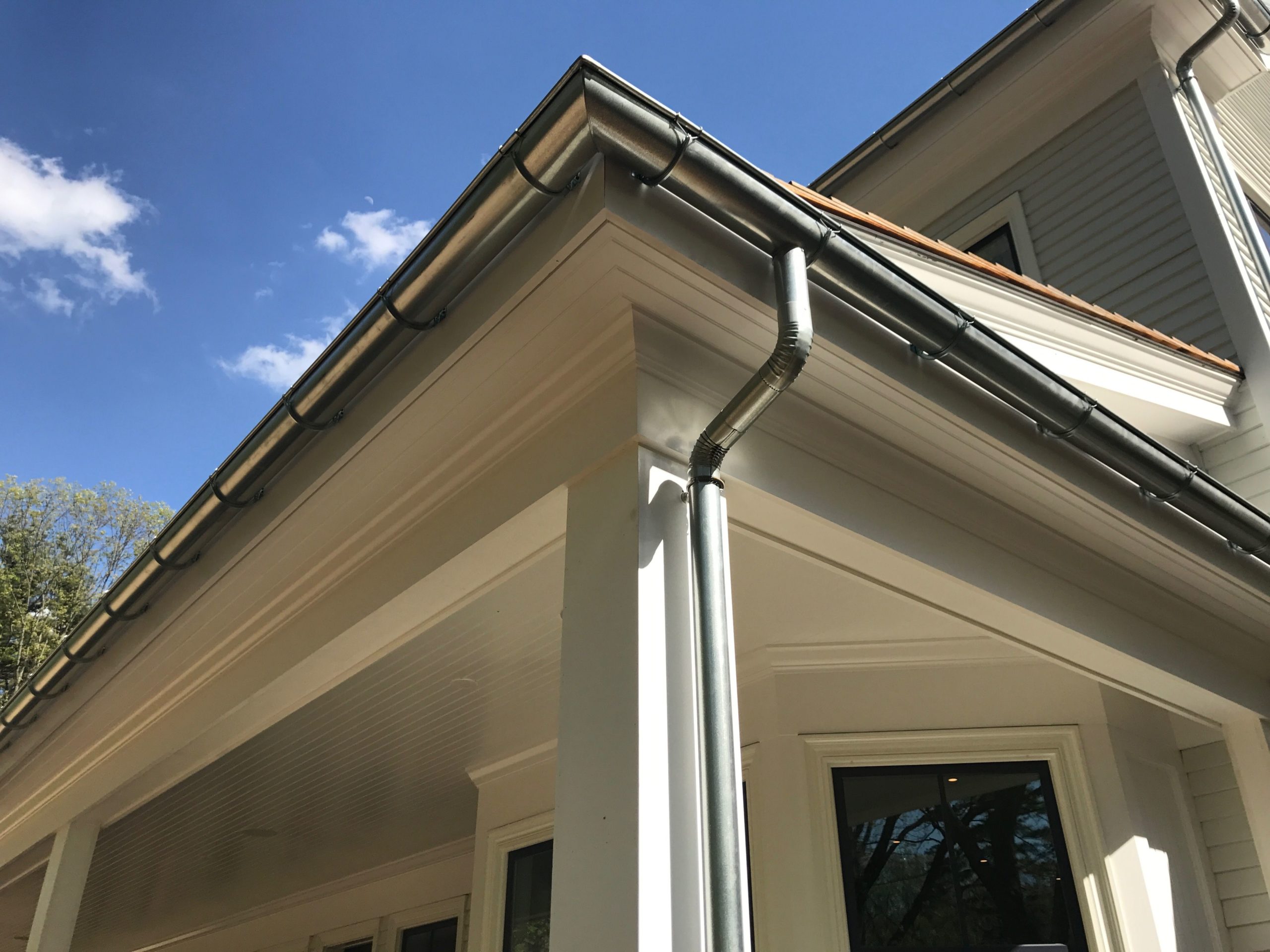 Galvanized downspout repair in Chicago Illinois